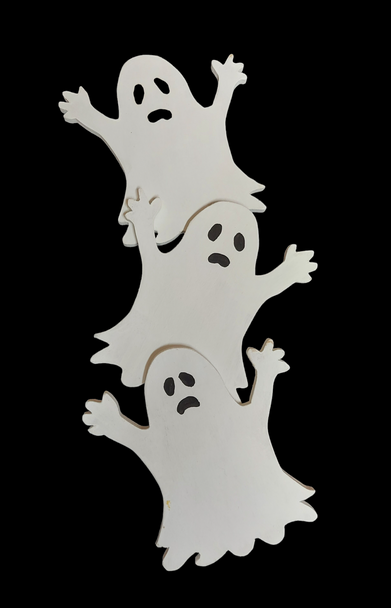 Ghost Trio Wooden Halloween Decorations