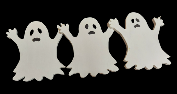 Ghost Trio Wooden Halloween Decorations