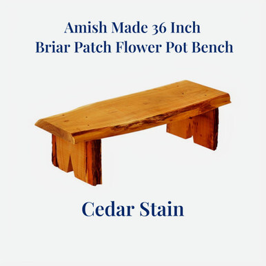 Cedar Outdoor Stained 36 Inch Briar Patch Flower Pot Bench, Amish Made for Harvest Array