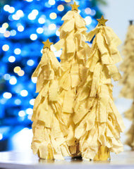 Handmade Muslin Christmas Trees - Set of three