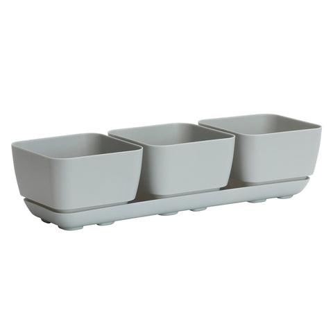 Gray Herb & Succulent Trio Planters are made with recycled materials. Two colors to choose from.