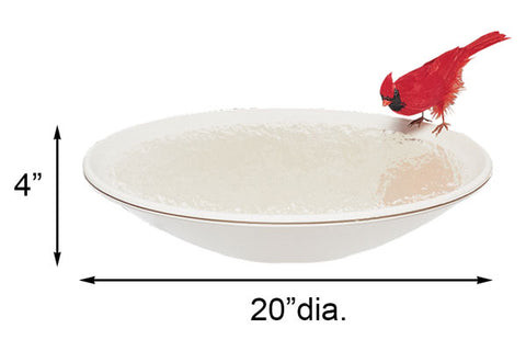 Dimensions of the Heated 20" Bird Bath with Deck Mount