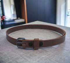 Golden Brown Solid Leather Men's Belt