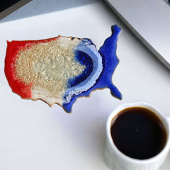 USA Shaped Crackle Coaster at Harvest Array
