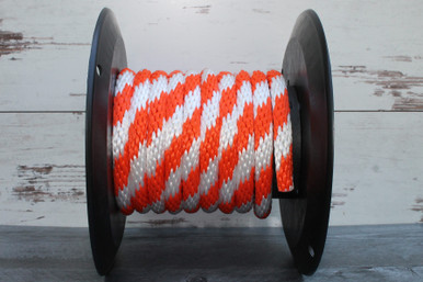 White Orange Rope Orange & White Solid Braided Polypropylene Rope | High Visibility ...