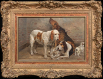 19th Century Wire Haired Hound Dogs "Waiting For Master" HENRY HARDY SIMPSON