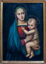 Large 19th Century Italian Old Master Madonna & Child after RAPHAEL (1483-1520)