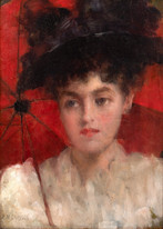 Circa 1910 Edwardian Lady Parasol Portrait by Robert Edward MORRISON (1851-1924)