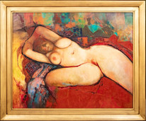 Large 20th Century French Nude Sleeping Portrait by GERARD DUREAUX (1940-2014)