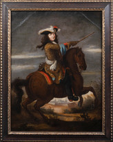 Large 17th Century Horse Portrait Of King Louis XIV Of France Taking Besançon