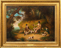 18th 19th Century English Huntsmen Spaniel & Pheasant - Dean Westenholme