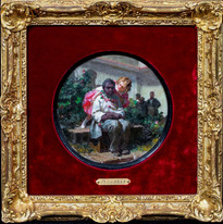 19th Century Italian The Hug Servant & Child Party Portrait Domenico Morelli