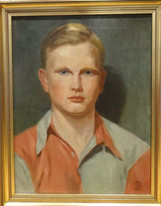 Early 20th Century English School Young Rugby Player Portrait Antique Painting