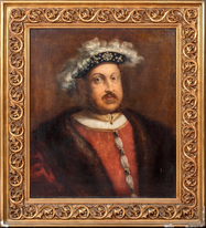 Large 17th European School Portrait King Of England Henry VIII (1491-1547)