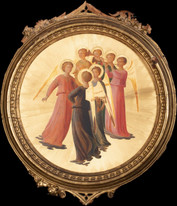 15th Italian Renaissance Style Angels Playing Trumpets Antique FRA ANGELICO