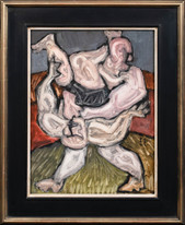 Large 1962 English Figurative Portrait Of Naked Men Wrestlers - FRANCIS BACON