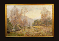 Huge 19th Century Woodland Hillside Autumn Landscape David Murray (1849-1933)