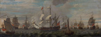 Large 18th Century The Battle of Cape Finisterre 1747 PETER MONAMY (1681-1749)