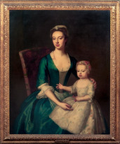 Huge 17th Century Portrait Of Catherine Plumer (1696-1761) Daughter & Rattle