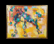 Huge 1960 Abstract American Boxer Dog Portrait John Battenberg (1936-2013)