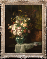 Large 19th Century Czech Still Life Of Flowers KONSTANTIN STOITZNER (1863-1934)
