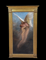 Large 19th Century Pre-Raphaelite Angel & Man "Salvation" Signed E HARRISON