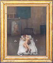 1968 English Portrait Of A Nude Sleeping by EDMUND FAIRFAX-LUCY (1945-2020)