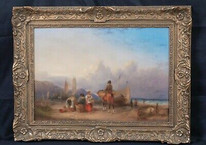 Large 19th Century English Coastal Beach Landscape William SHAYER (1787-1879)