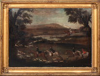 Large 18th Century King George III Fox Hounds Hunting JOHN CORDREY (1740-1825)