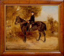 Large 19th Century English Boy & Horse Portrait by Walter Harrowing (1838-1913)