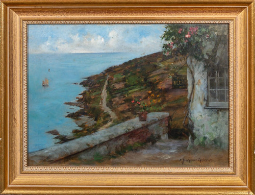 19th century Cornwall Coastal Landscape ALBERT CHEVALLIER TAYLER (1862-1925)