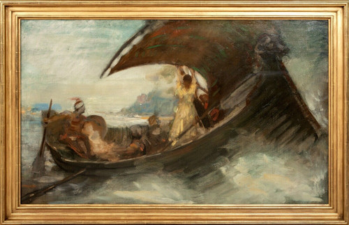 Large 19th Century Ottoman Barbary Pirates Kidnap - Eugène Delacroix (1798-1863)