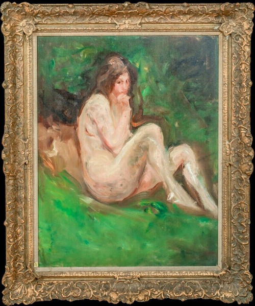 Large 19th Century Impressionist Nude Lady by Albert de Belleroche (1864-1944)