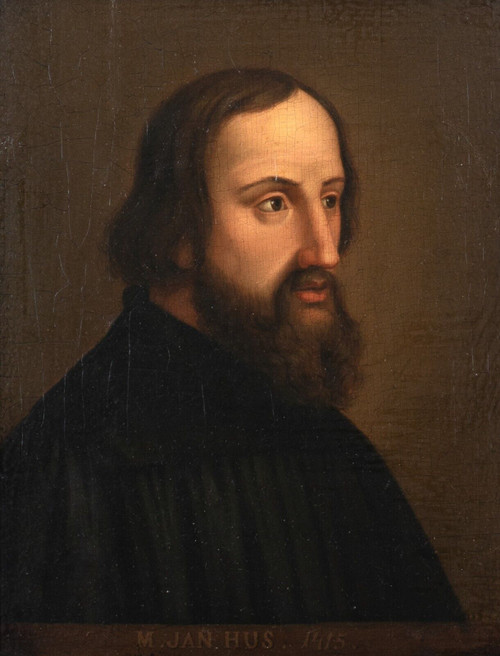 17th Century Portrait Of Czechoslovakian Theologian Jan Hus (1370-1415) Czech