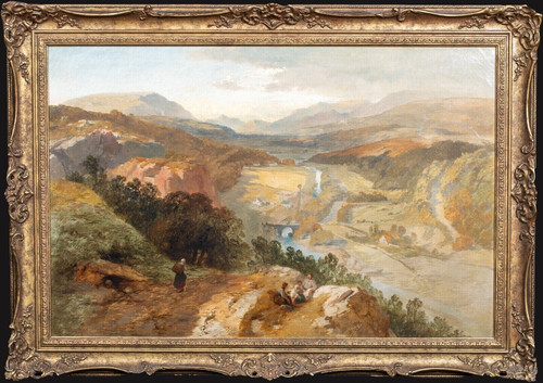 Large 19th Century View Of The Vale of Neath Wales Landscape James Baker Pyne