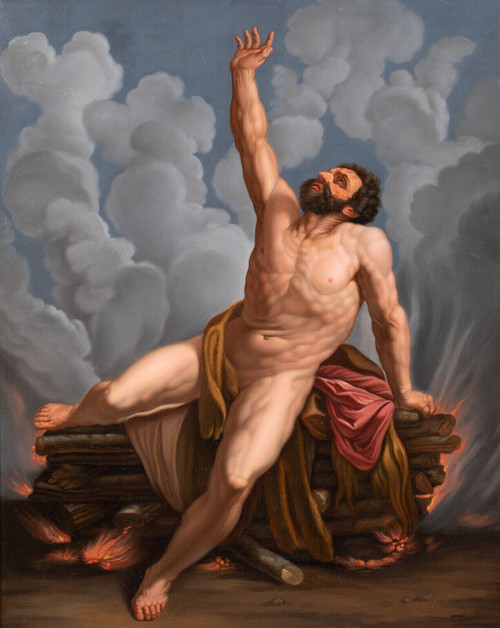 18th Century Italian Hercules Funeral Pyre at Mount Oeta GUIDO RENI (1575-1642) 