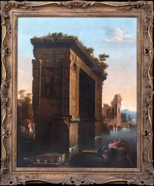 Large 18th Century Italian Capriccio Ruins Giovanni Paolo PANINI (1691-1765)