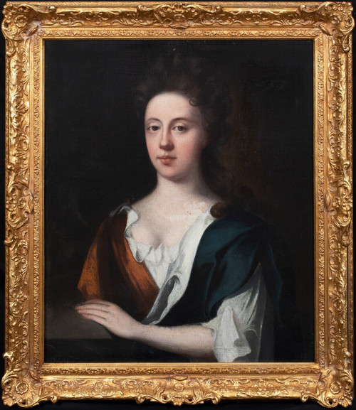 17th Century English Portrait Of Sarah Woolryche, Wife of J Hewley (1627-1710)