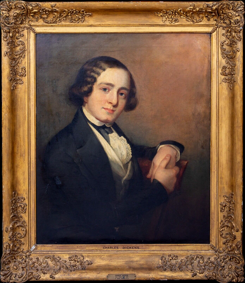 Large 1840 Portrait of Charles Dickens (1812-1870) by Daniel MACLISE (1806-1870)