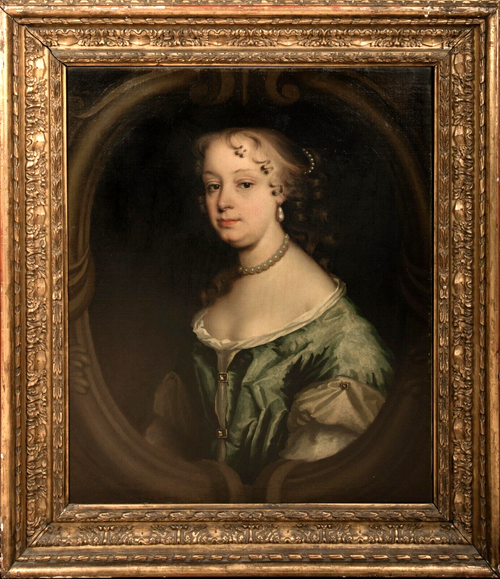 Large 17th Century Portrait Of Mary Wither Of Andwell Jacob Huysmans (1633–1696)