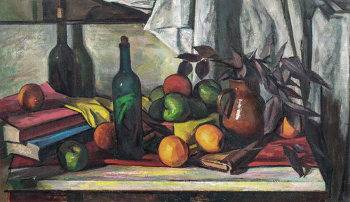 Huge French Post Impressionist Still Life Fruit Bottles PAUL CEZANNE (1839-1906)