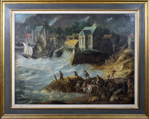 Huge 17th Century Dutch Old Master Sao Paolo Brazil Port Abraham WILLAERTS 