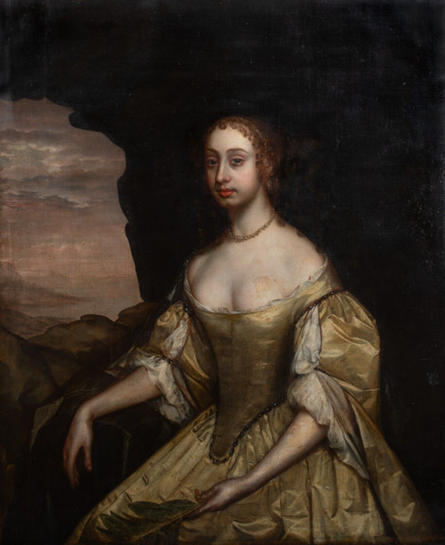 Huge 17th Century Portrait Of Lady Katherine Stanhope, Countess of Chesterfield