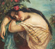 Large 19th Century English Pre-Raphaelite Romantic School Portrait Of A Lady