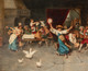 Large 19th Century Italian Dance Party Interior Francesco VINEA (1845-1902)