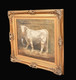 Large 19th Century French Portrait Of A Prize Charolais Bull Cow In A Barn