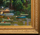 Large 20th Century Russian Impressionist Hot Spring Resort River Landscape