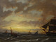 Large 19th Century English Ships At Sunset RICHARD HENRY NIBBS (1816-1893)