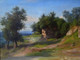 19th Century Italian Lake Albano Rome Landscape Franz II KNEBEL (1809-1877)