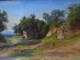 19th Century Italian Lake Albano Rome Landscape Franz II KNEBEL (1809-1877)